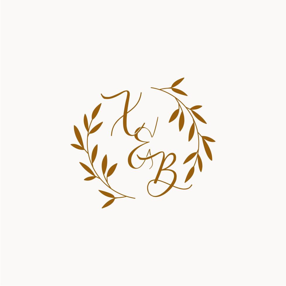 logo monogramme de mariage initial xb vecteur