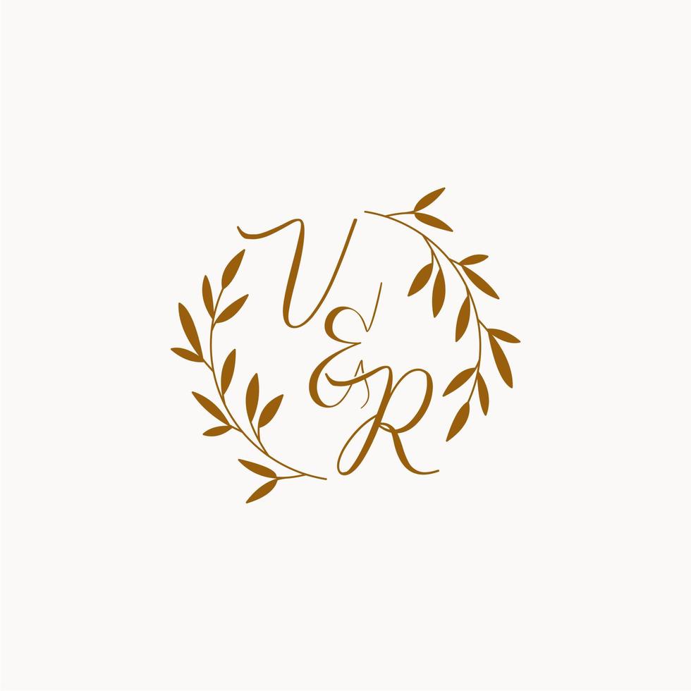 logo monogramme de mariage initial vr vecteur