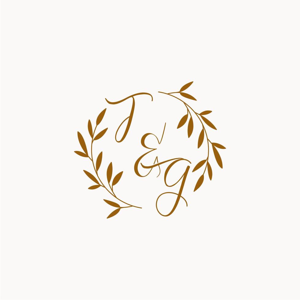 logo monogramme de mariage initial tg vecteur