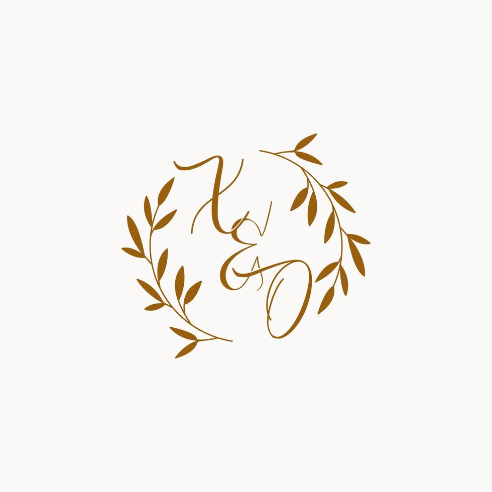 logo monogramme de mariage initial xo vecteur