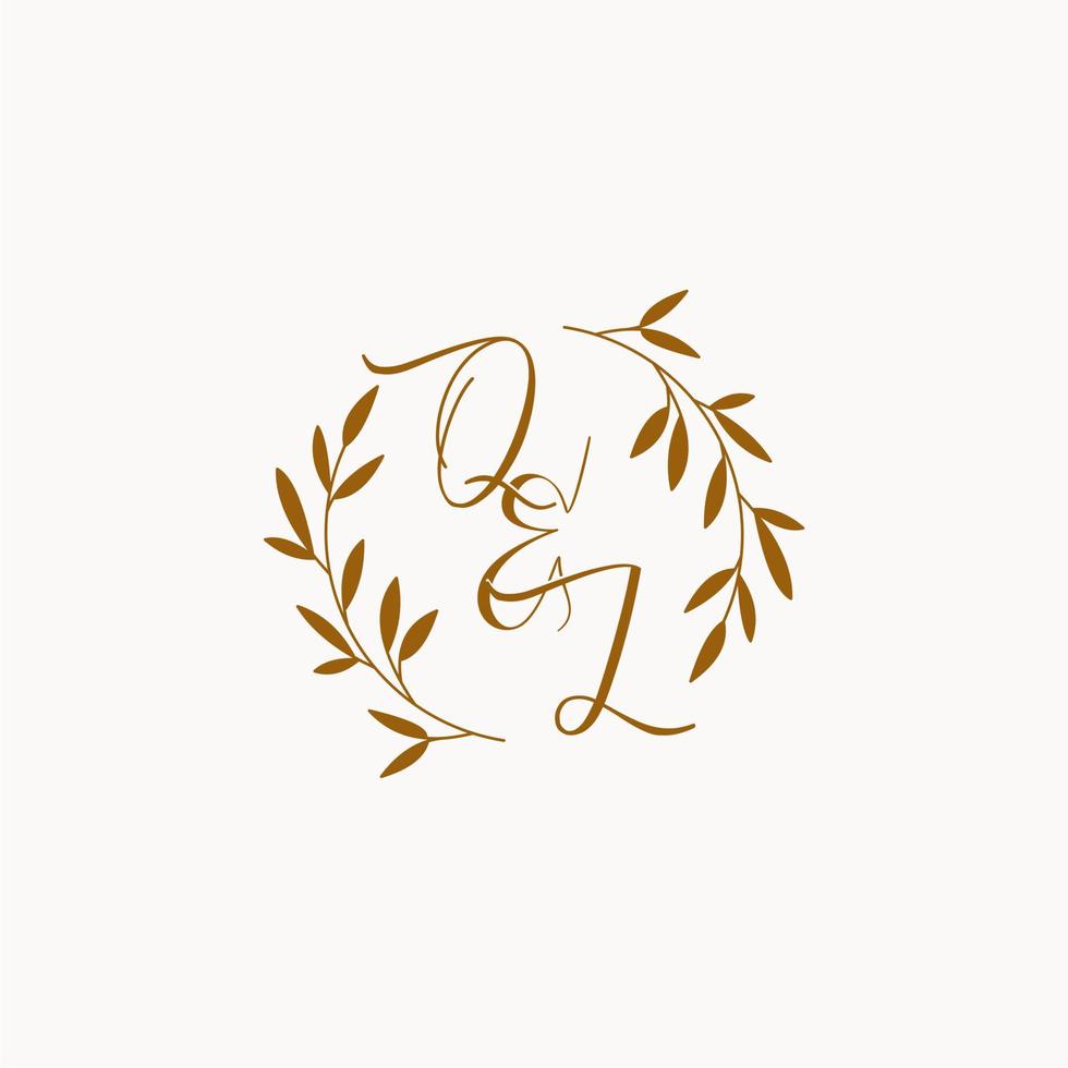 logo monogramme de mariage initial ql vecteur