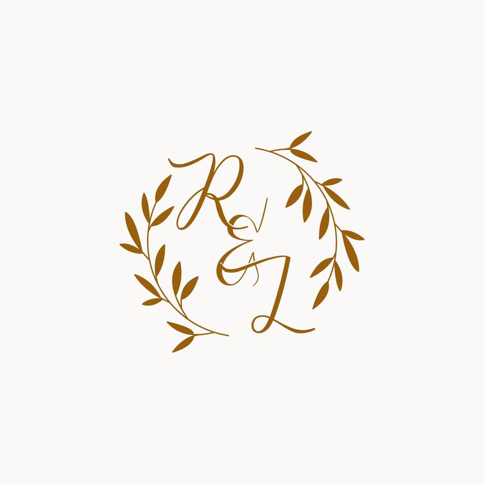 logo monogramme de mariage initial rl vecteur