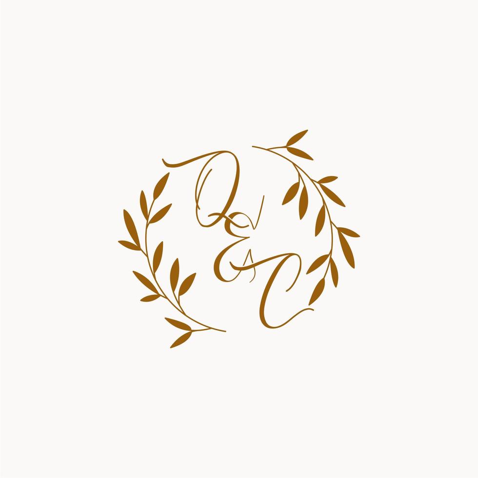 logo monogramme de mariage initial qc vecteur