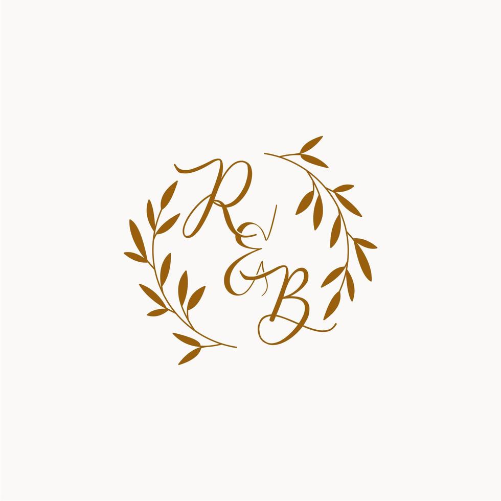 logo monogramme de mariage initial rb vecteur