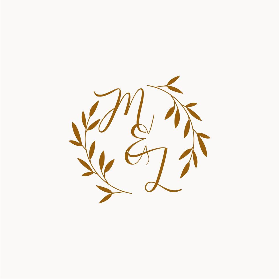 ml logo monogramme de mariage initial vecteur