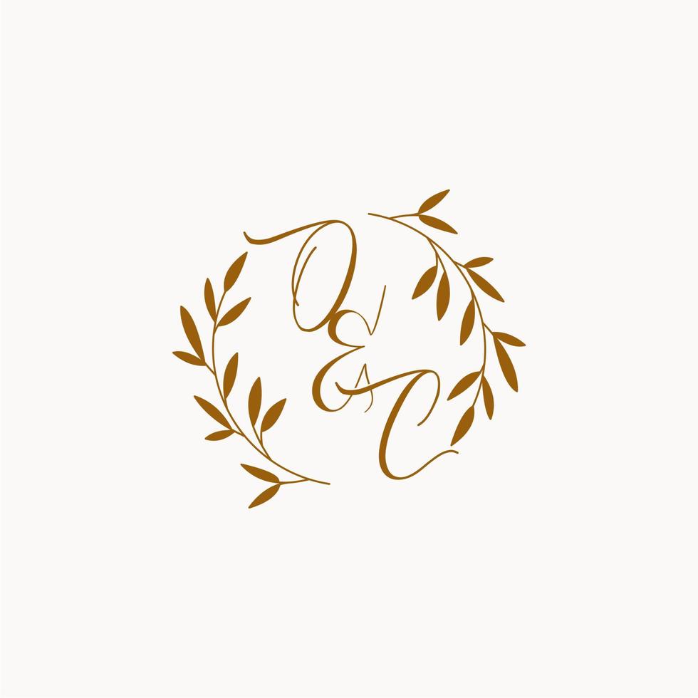 logo monogramme de mariage initial oc vecteur