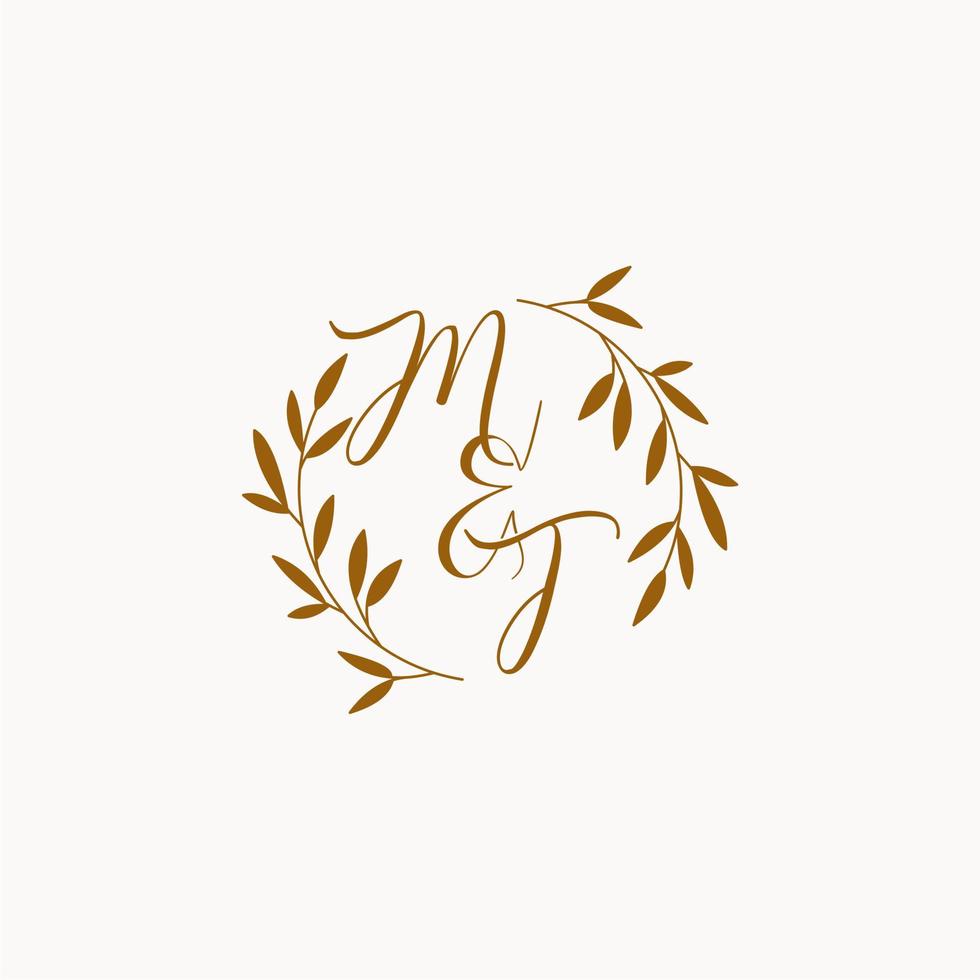 logo monogramme de mariage initial mt vecteur