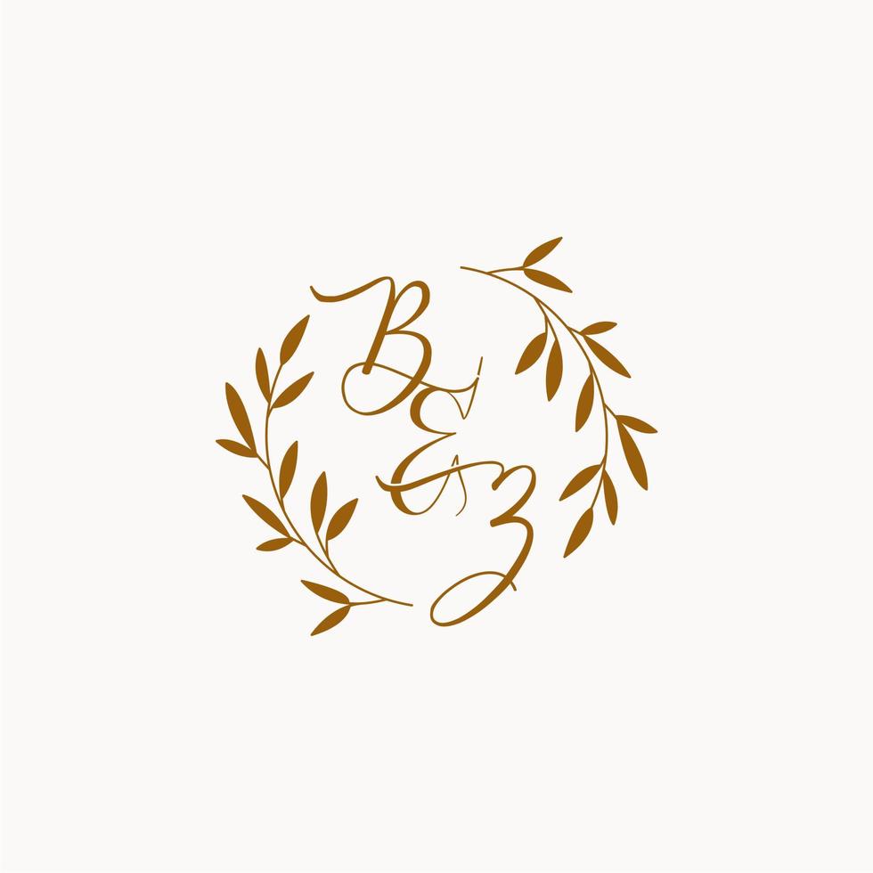 logo monogramme de mariage initial bz vecteur