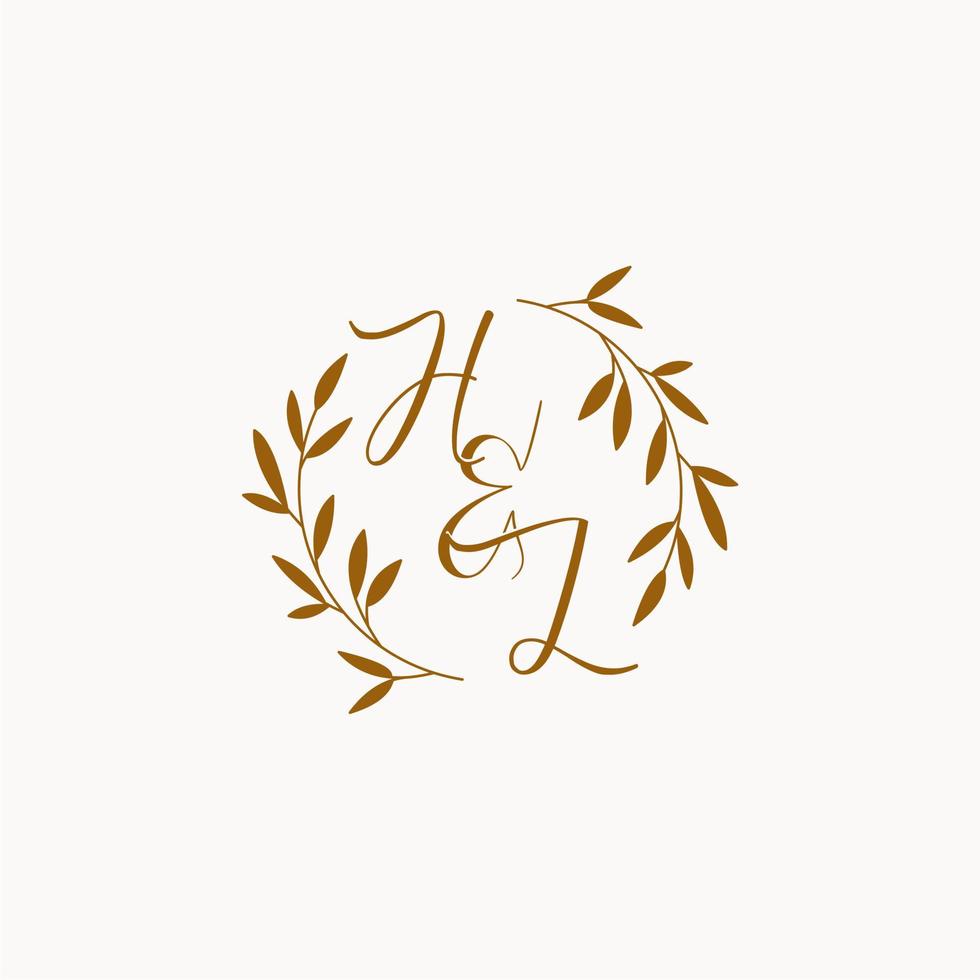 logo monogramme de mariage initial hl vecteur