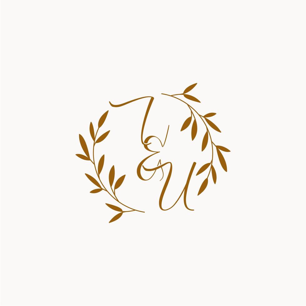 logo monogramme de mariage initial ui vecteur