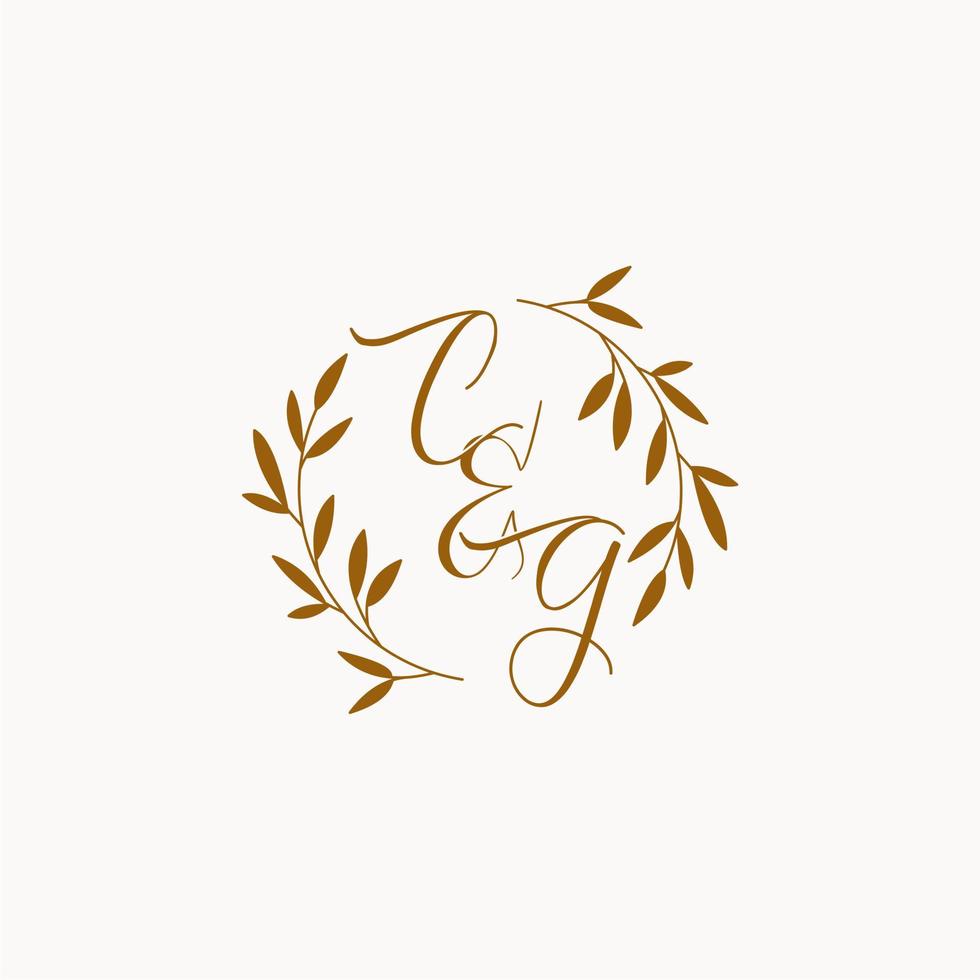 logo monogramme de mariage initial cg vecteur