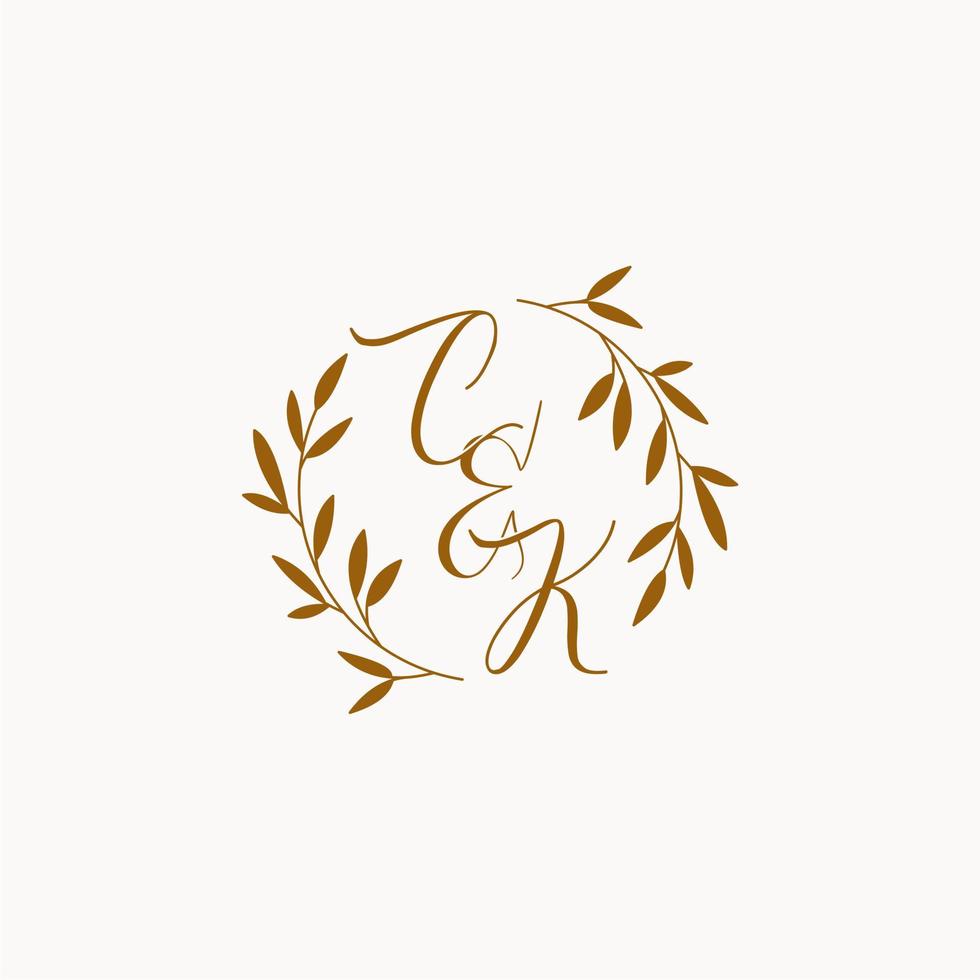 logo monogramme de mariage initial ck vecteur