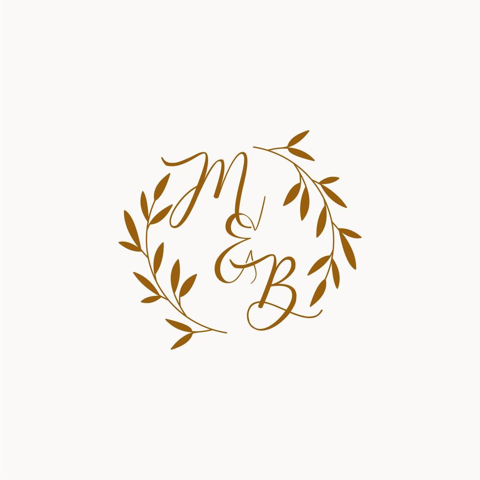 logo monogramme de mariage initial mb vecteur