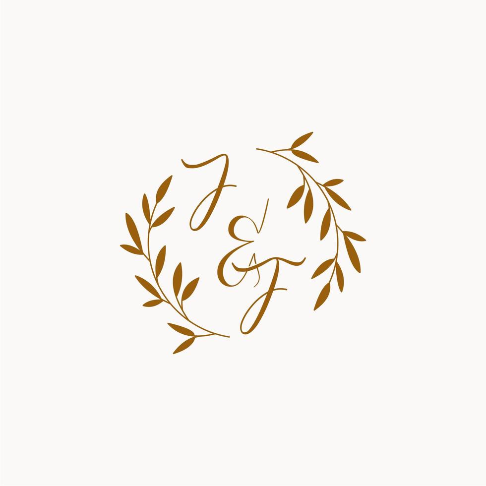 logo monogramme de mariage initial jf vecteur