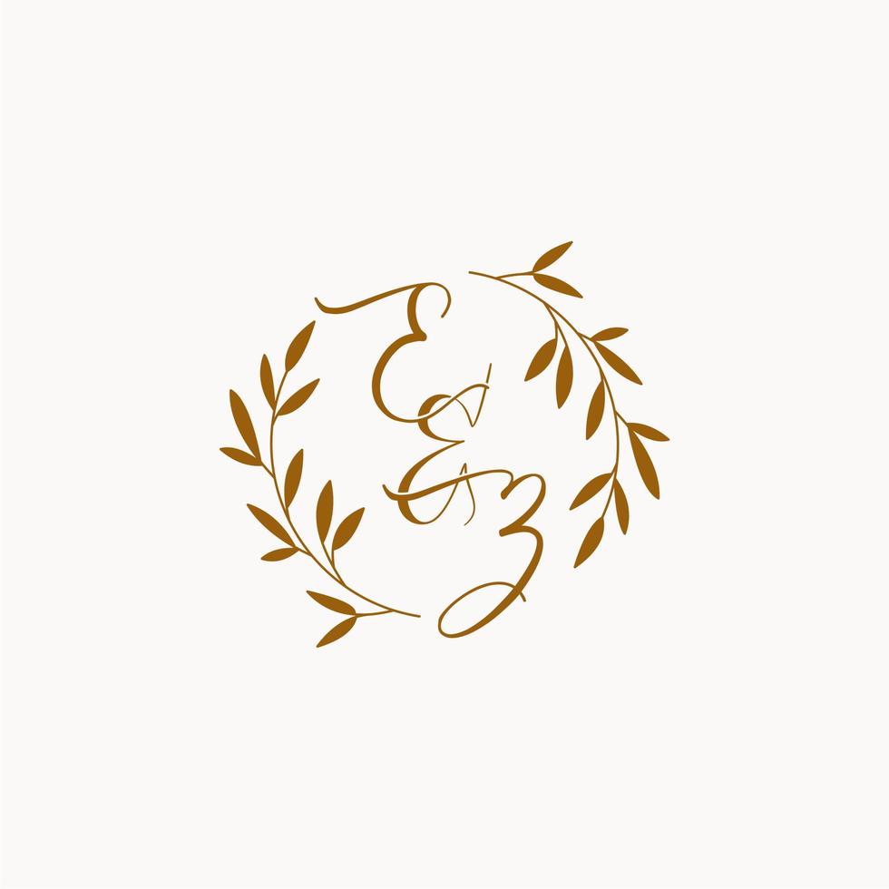 logo monogramme de mariage initial ez vecteur