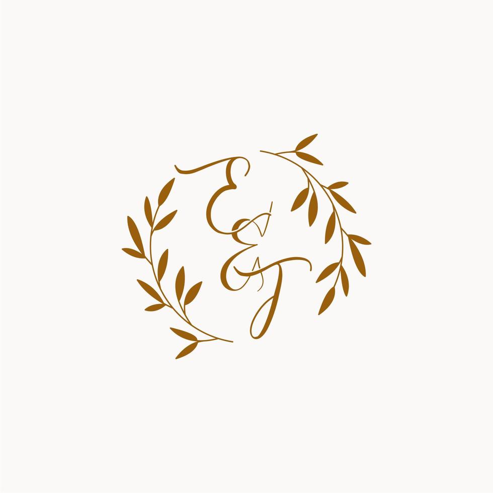 et logo monogramme de mariage initial vecteur