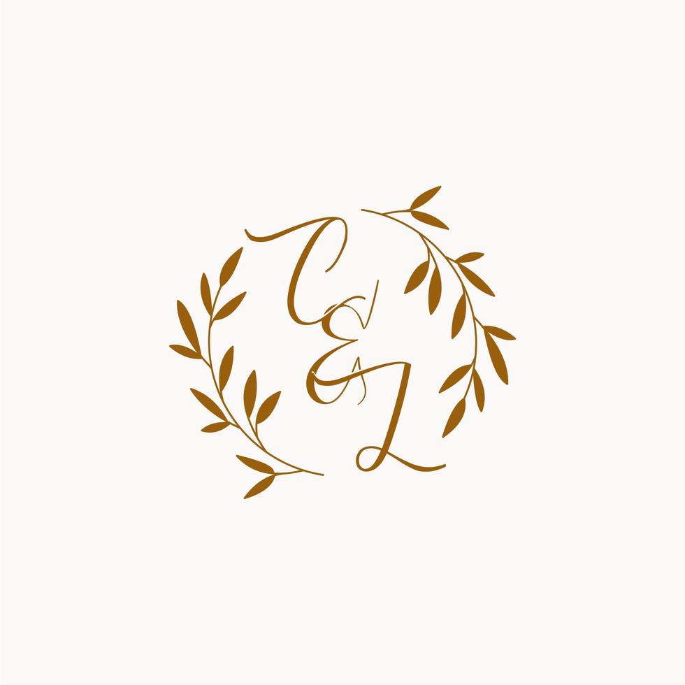 logo monogramme de mariage initial cl vecteur