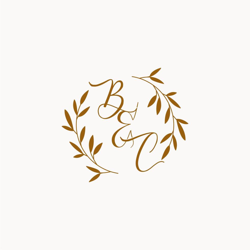 logo monogramme de mariage initial bc vecteur