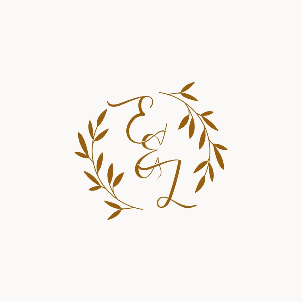 logo monogramme de mariage initial el vecteur