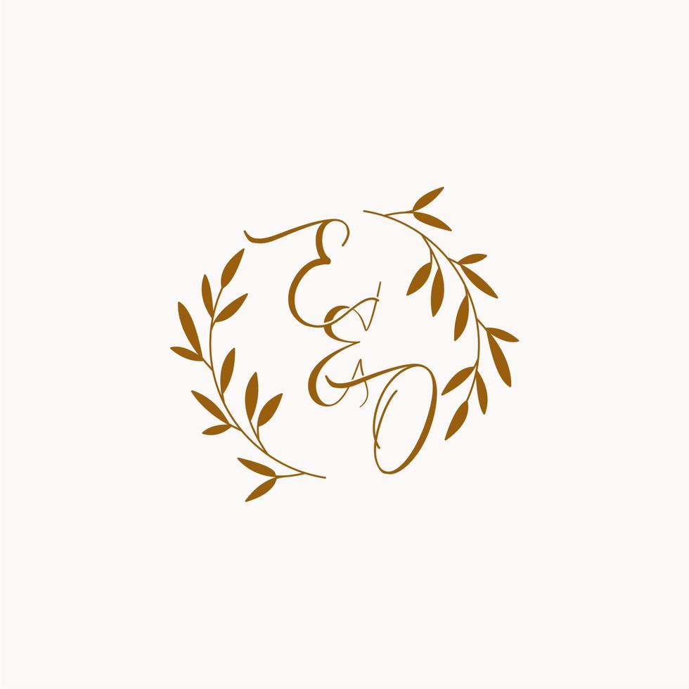 logo monogramme de mariage initial eo vecteur