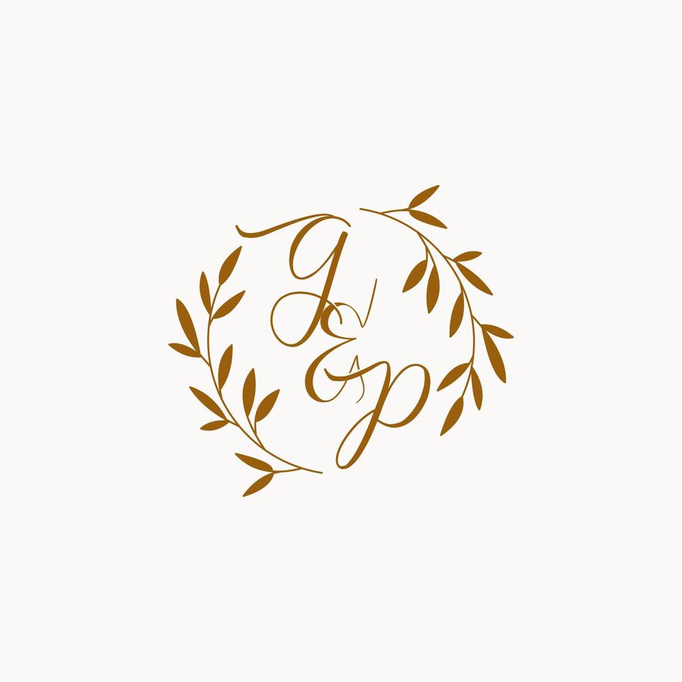 logo monogramme de mariage initial gp vecteur