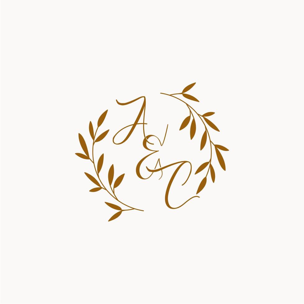 logo monogramme de mariage initial ac vecteur