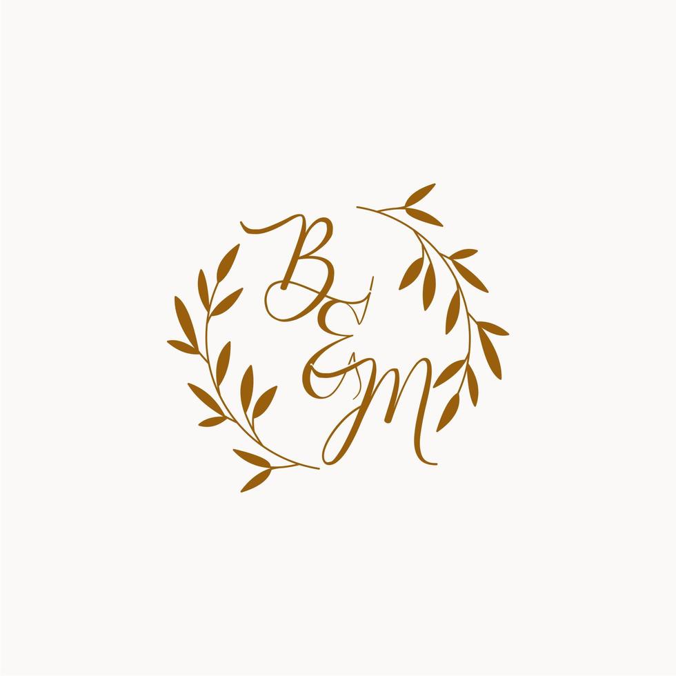 logo monogramme de mariage initial bm vecteur