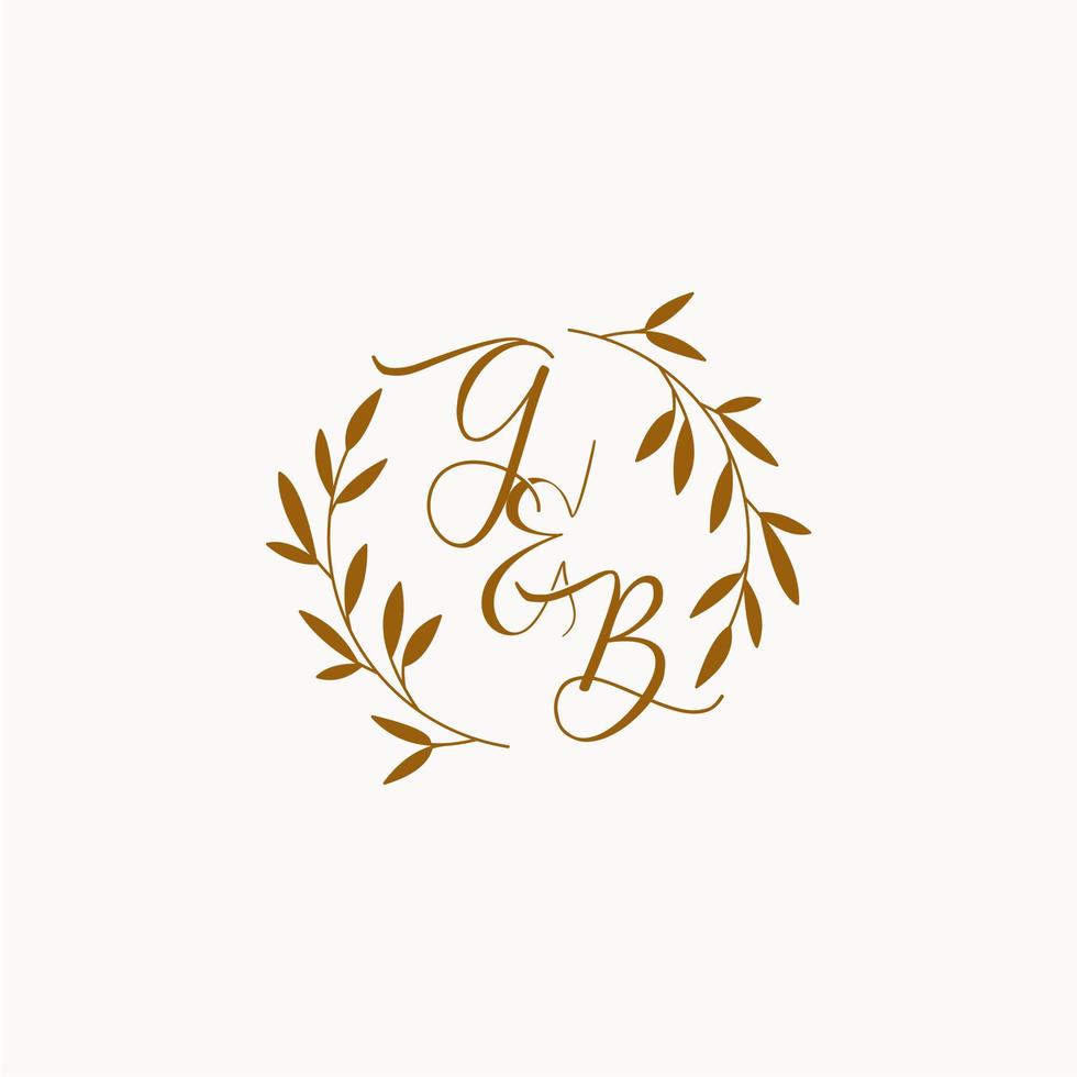 logo monogramme de mariage initial gb vecteur