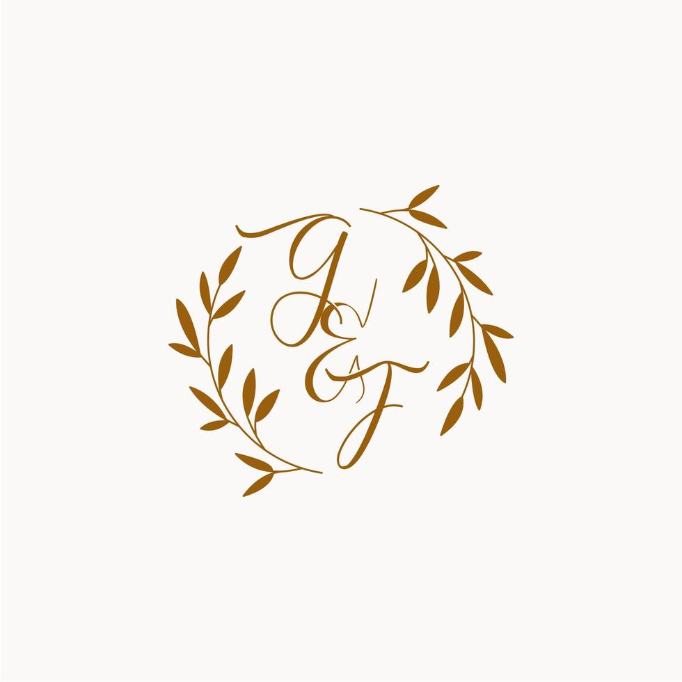 logo monogramme de mariage initial gf vecteur