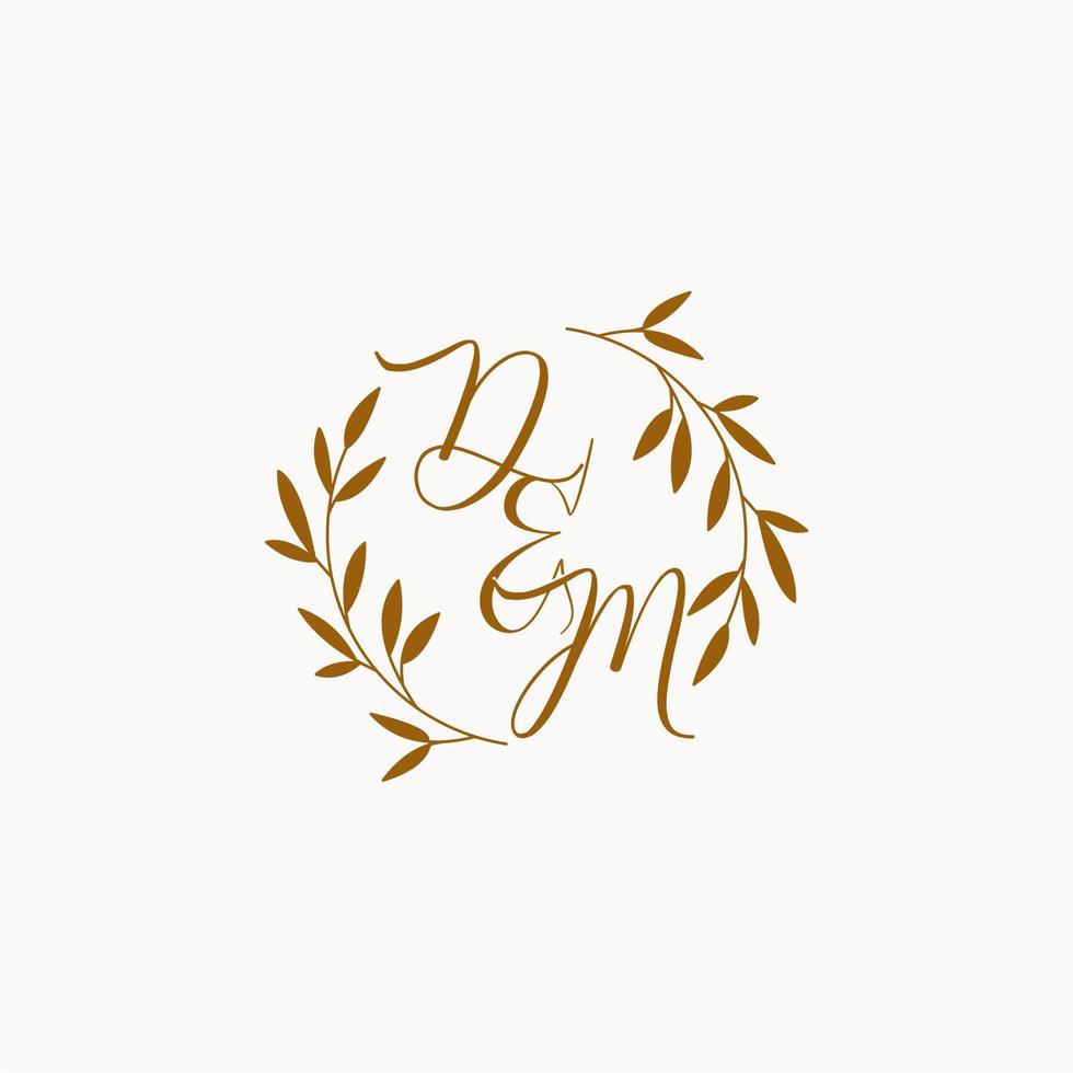 logo monogramme de mariage initial dm vecteur