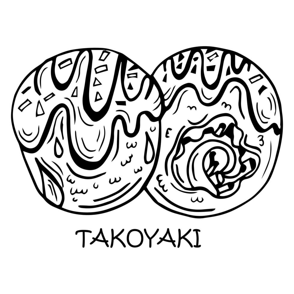 logo takoyaki adapté au restaurant japonais de cuisine de rue vecteur