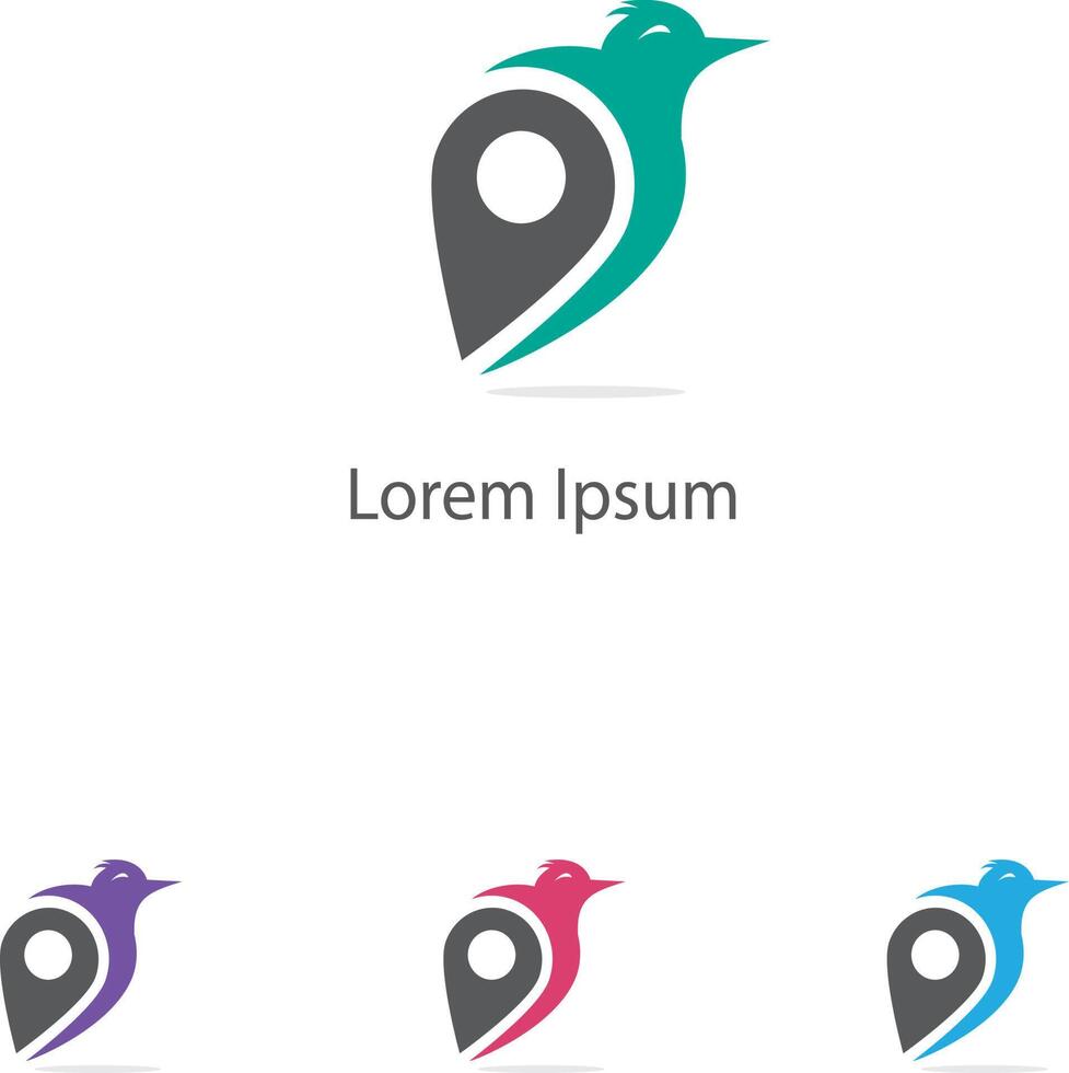 création de logo d'oiseau mignon et beau. création de logo de colibri. modèle unique de logo d'oiseau mignon. vecteur
