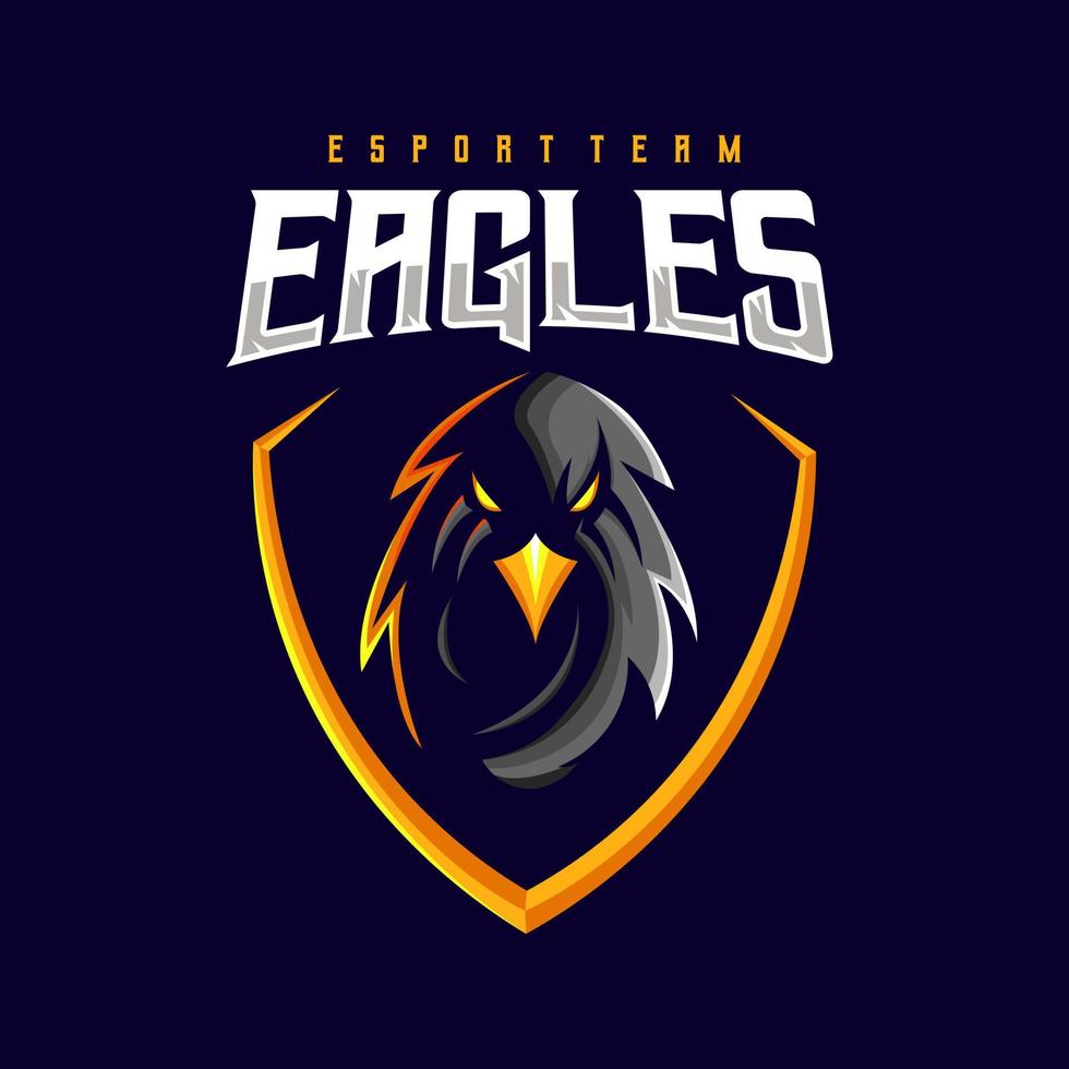 aigle esport mascotte logo design illustration vecteur