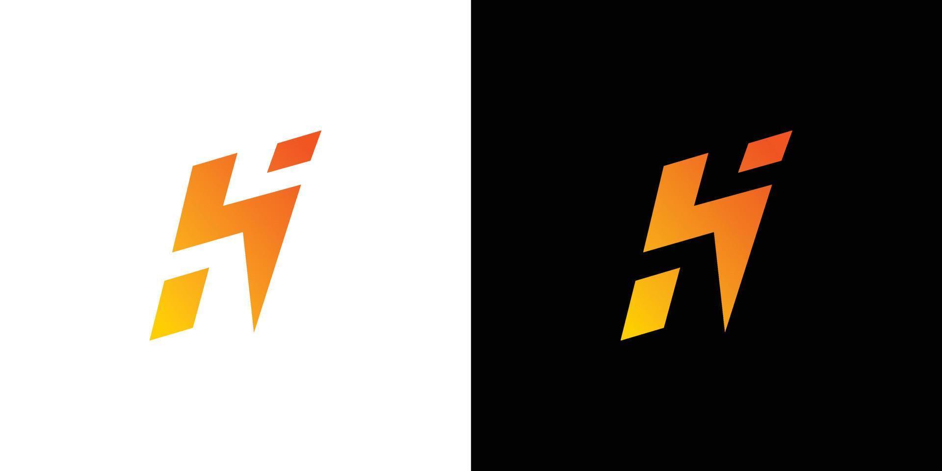 création de logo électrique initiales lettre h moderne et élégante vecteur