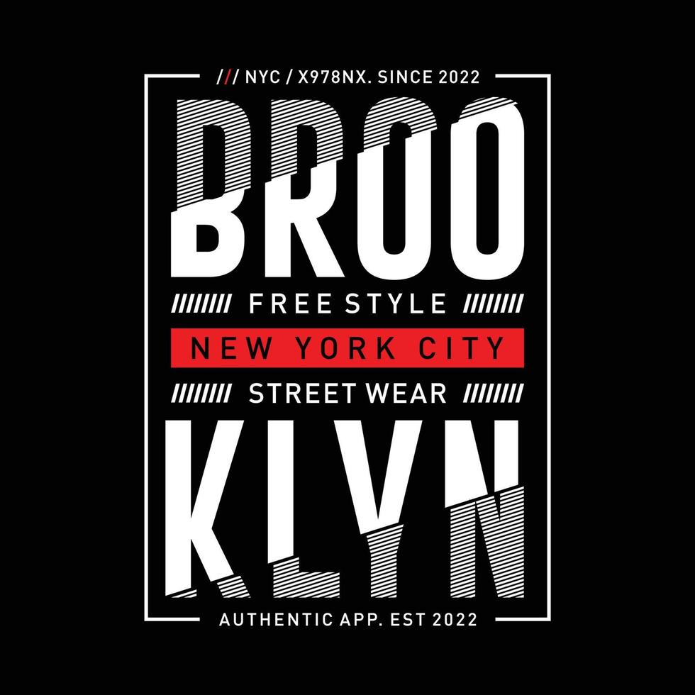 brooklyn, new york typogrphy pour l'impression de t-shirt vecteur