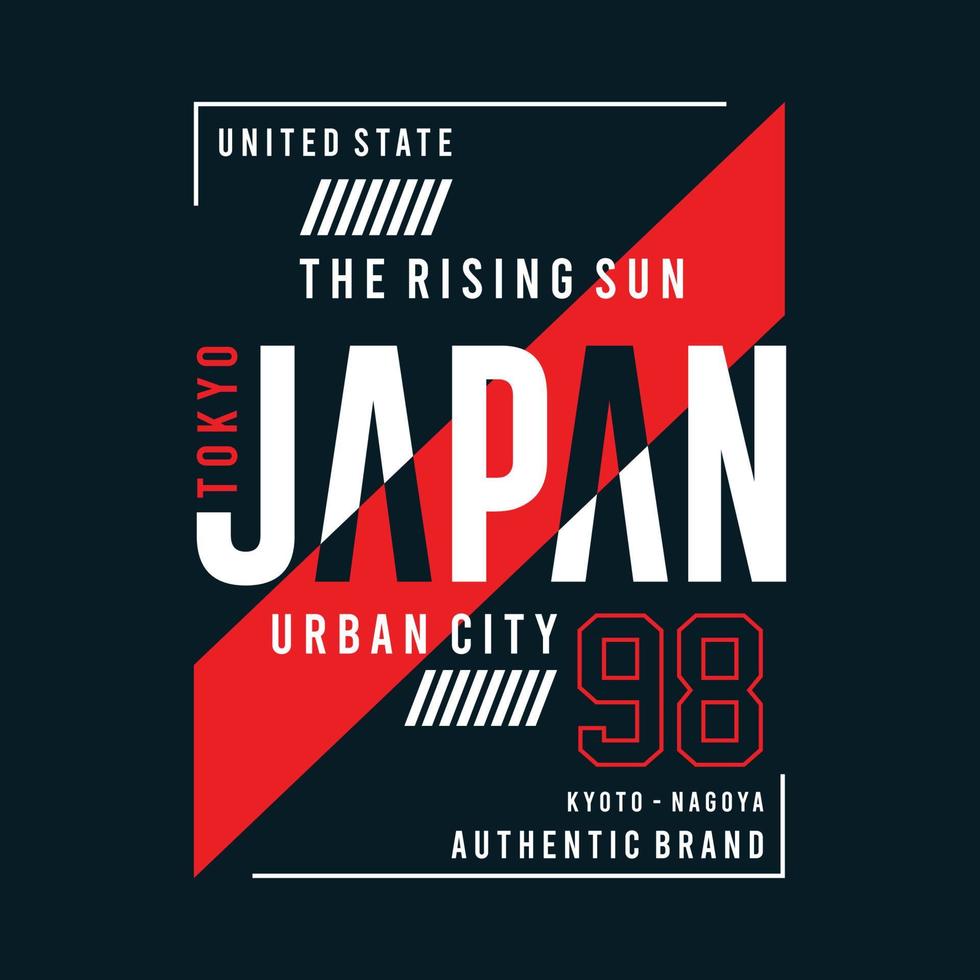 tokyo japon style urbain typographie t shirt design illustration vectorielle vecteur