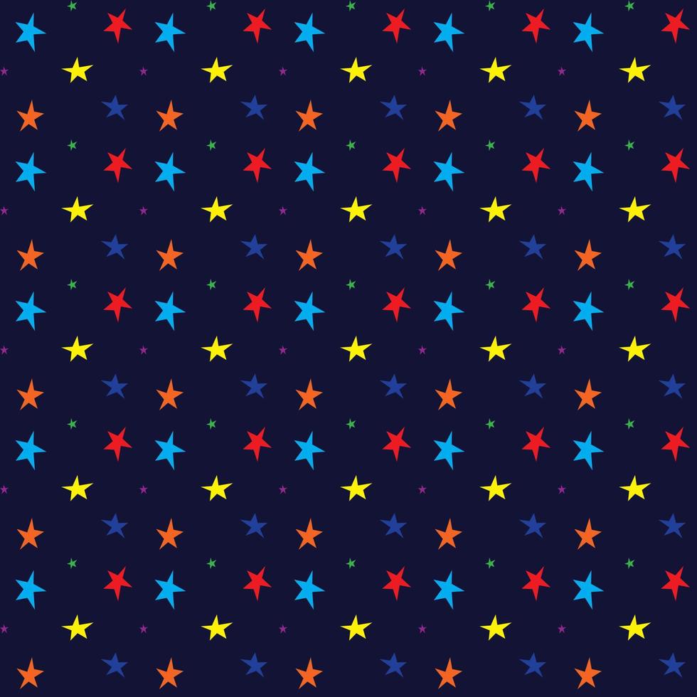 étoile colorée dans le motif darkbluesky sans couture vecteur