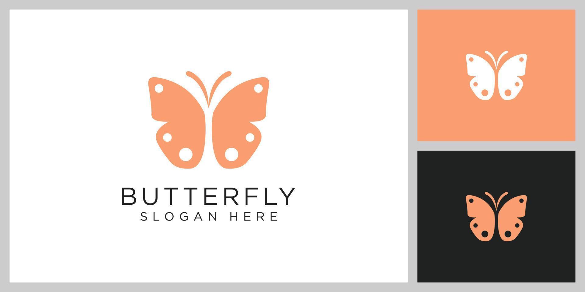 vecteur de conception de logo animal papillon