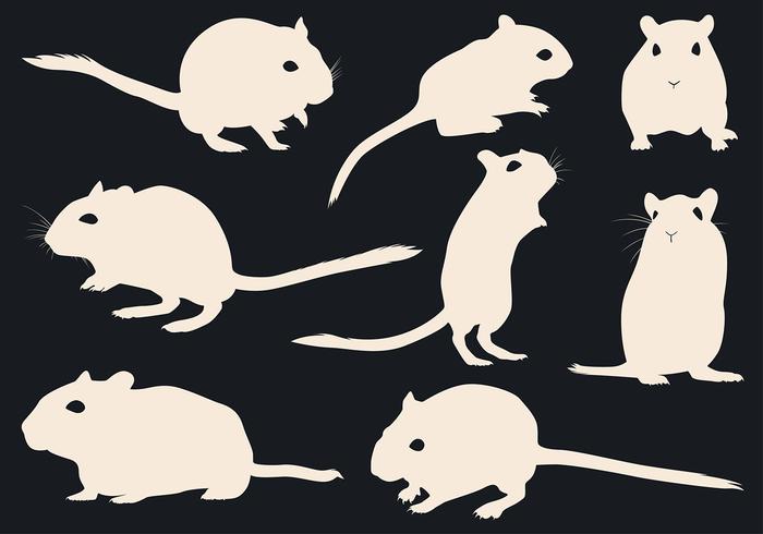 Gerbil silhouette vecteur gratuit