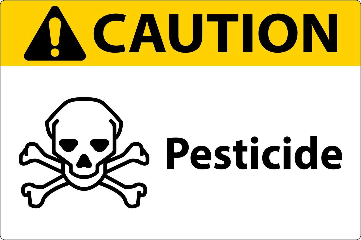 signe de symbole de pesticide de prudence sur le fond blanc vecteur