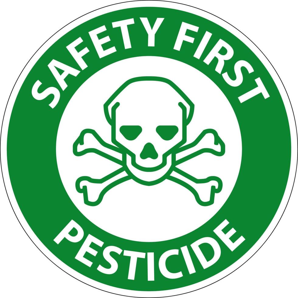 signe de symbole de pesticide de sécurité d'abord sur le fond blanc vecteur