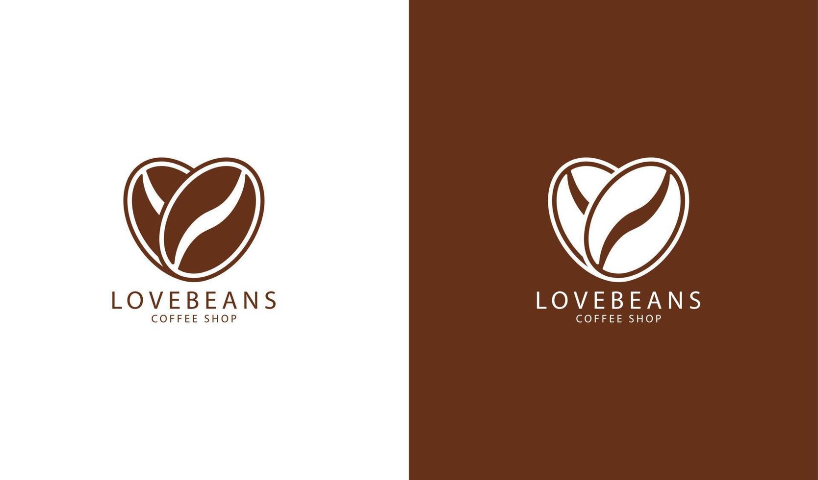 amour haricots café logo simple vecteur