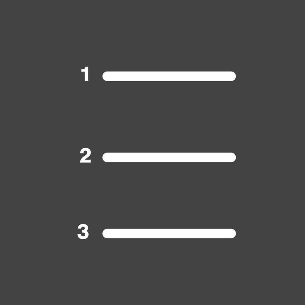 icône inversée de la ligne de la liste numérotée vecteur