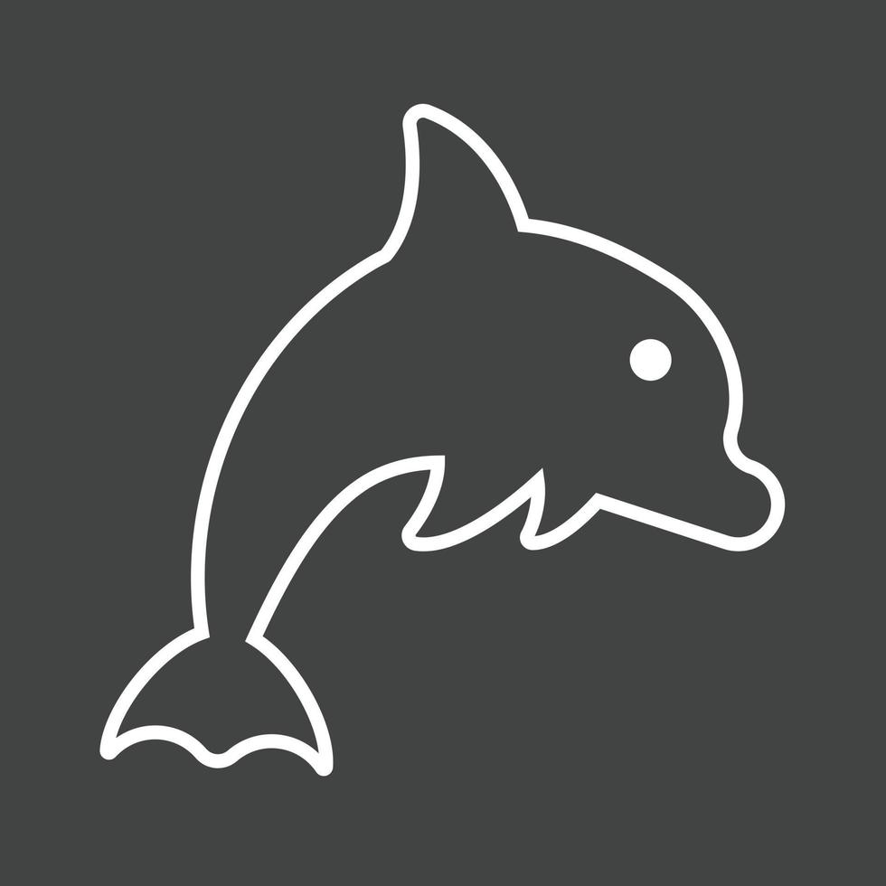 icône inversée de la ligne des dauphins vecteur