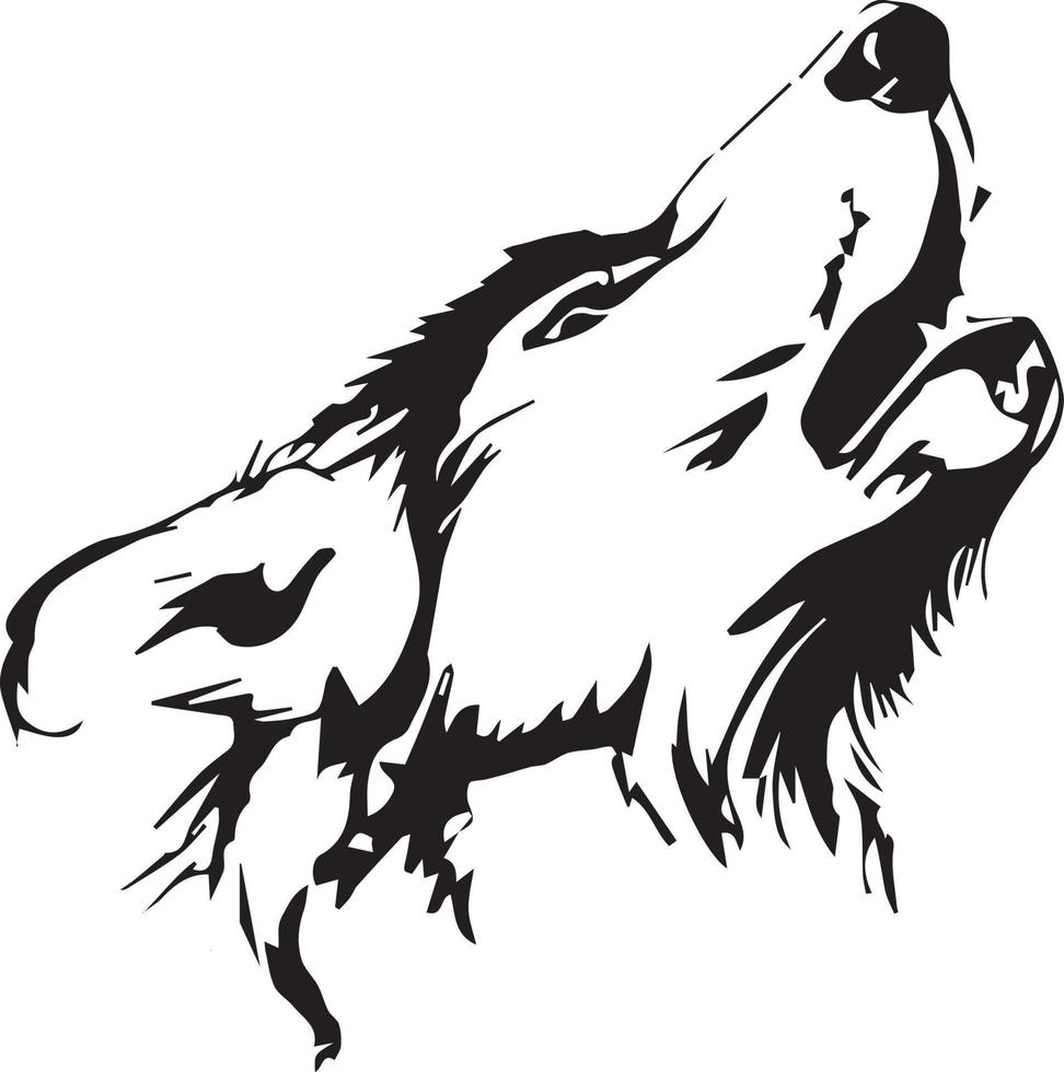 création de logo illustration tête de loup. art vectoriel de mascotte de loup. Image symétrique frontale d'un loup à la face dangereuse.wolf