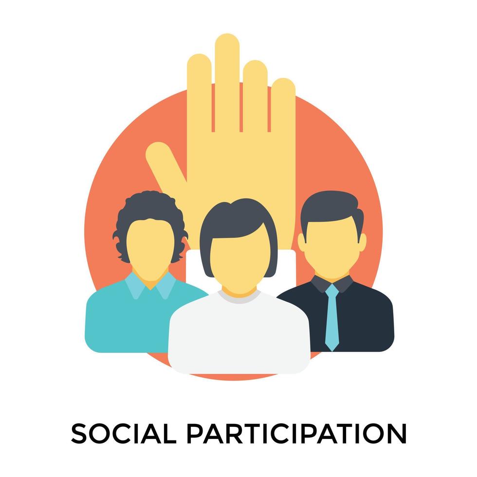 participation sociale à la mode vecteur