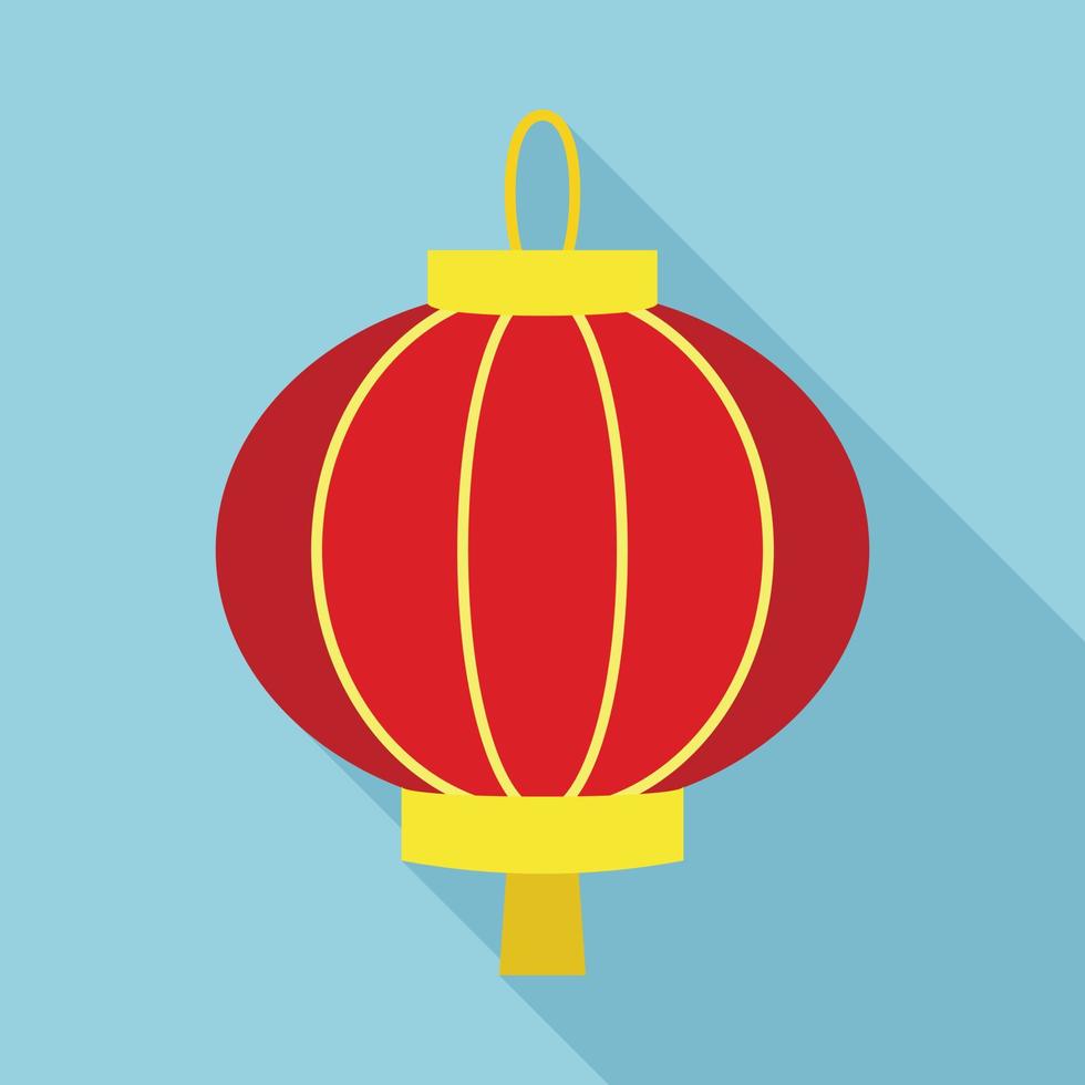icône de lanterne de rue vietnam, style plat vecteur