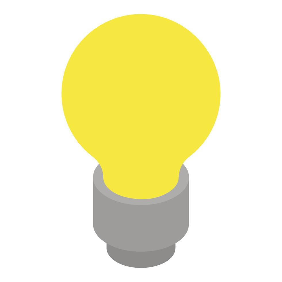 icône d'ampoule, style isométrique vecteur