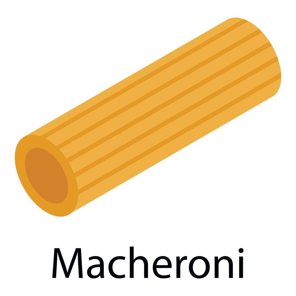 icône macheroni, style isométrique vecteur