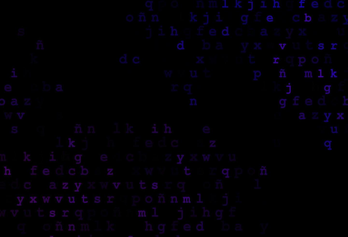 fond de vecteur violet foncé avec des signes de l'alphabet.